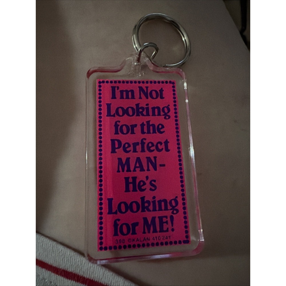 Vintage 90s Keychain Humor Funny Quote About Men
